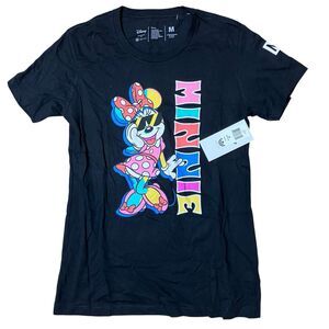 Disney Minnie Mouse T-Shirt Mens M Black Cotton NEFF Colorful Sunglasses  Summer